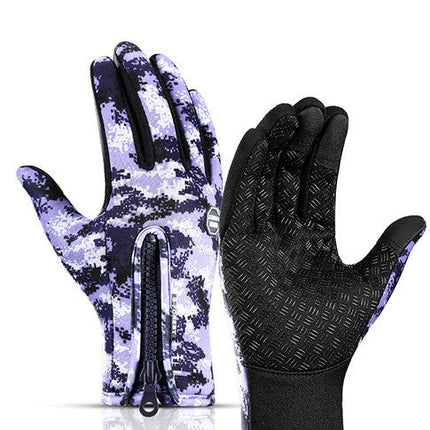 Winter Gloves Touch Screen Riding Motorcycle Sliding Waterproof Sports Gloves With Fleece