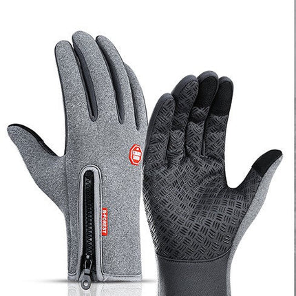 Winter Gloves Touch Screen Riding Motorcycle Sliding Waterproof Sports Gloves With Fleece